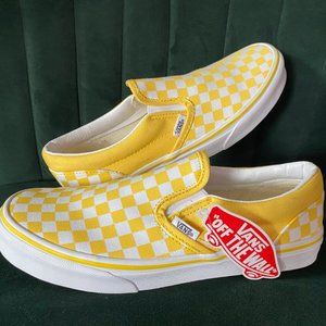 Yellow checkered Vans size 7